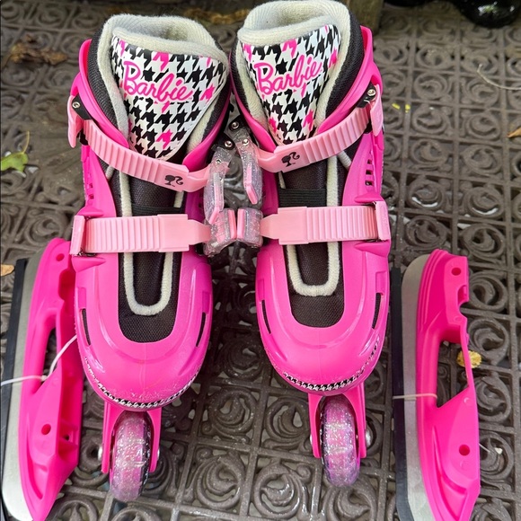Barbie Convertible Adjustable Inline Skates and Ice Skates Size Y13 Y12 - Picture 2 of 10